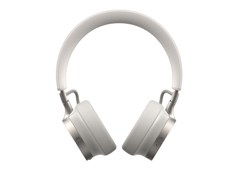 Front view of the white Beyerdynamic Aventho 100 headphones