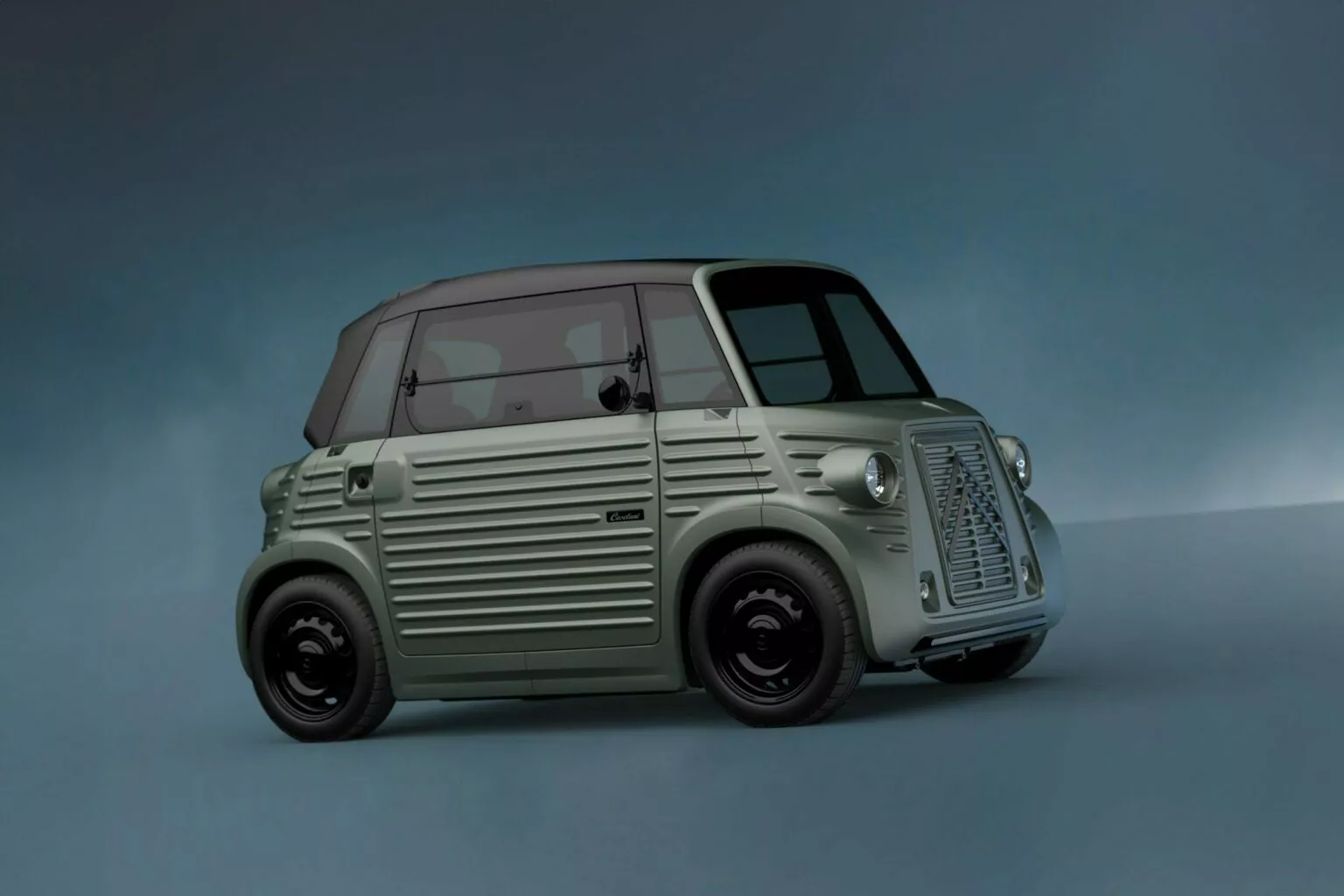 Peinture rétro de la Citroën Ami.