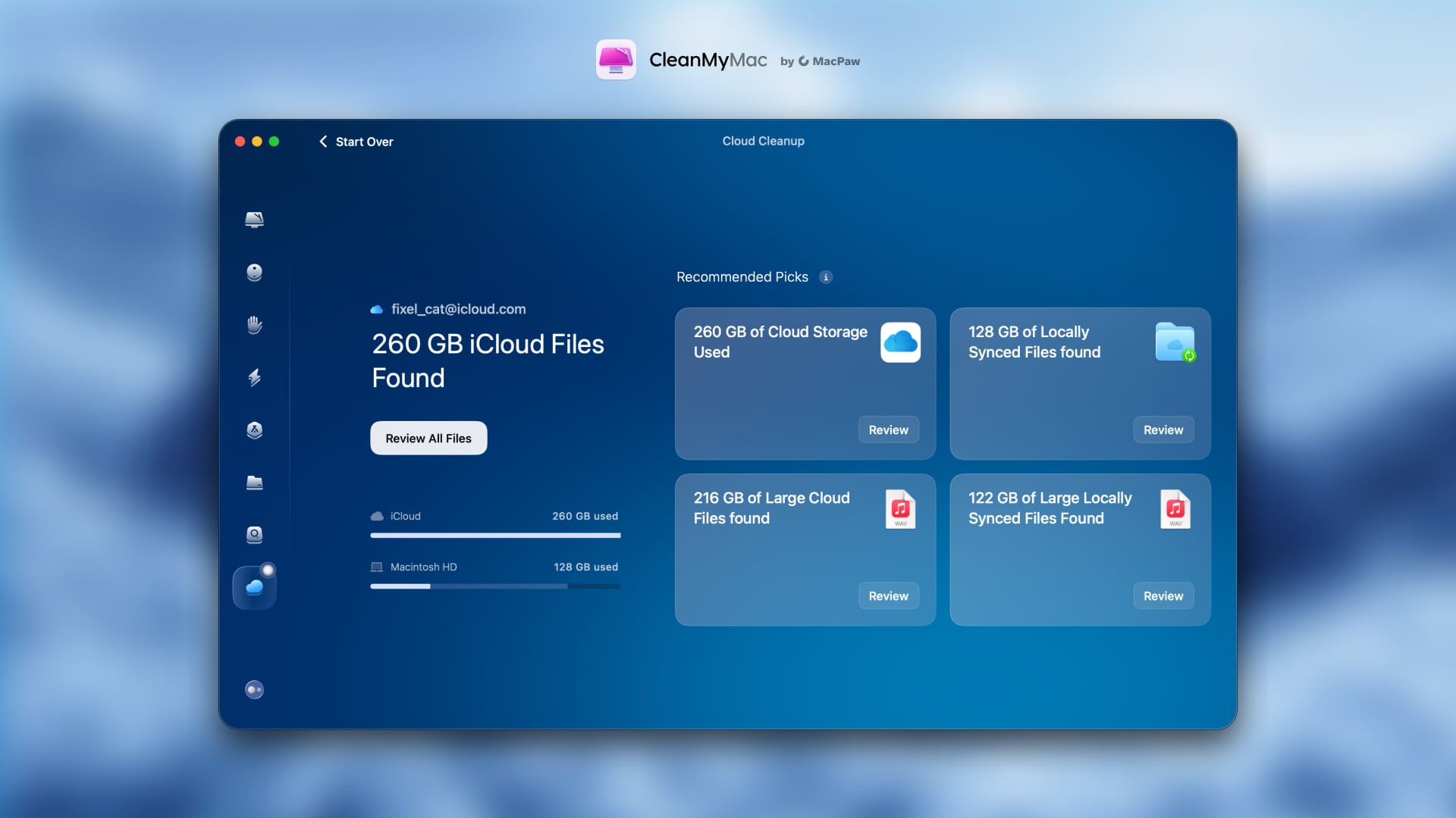 CleanMyMac Cloud Cleanup - Reminder when the cloud is full