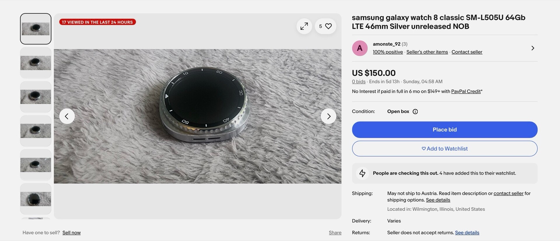 Samsung Galaxy Watch 8 Classic has appeared on eBay