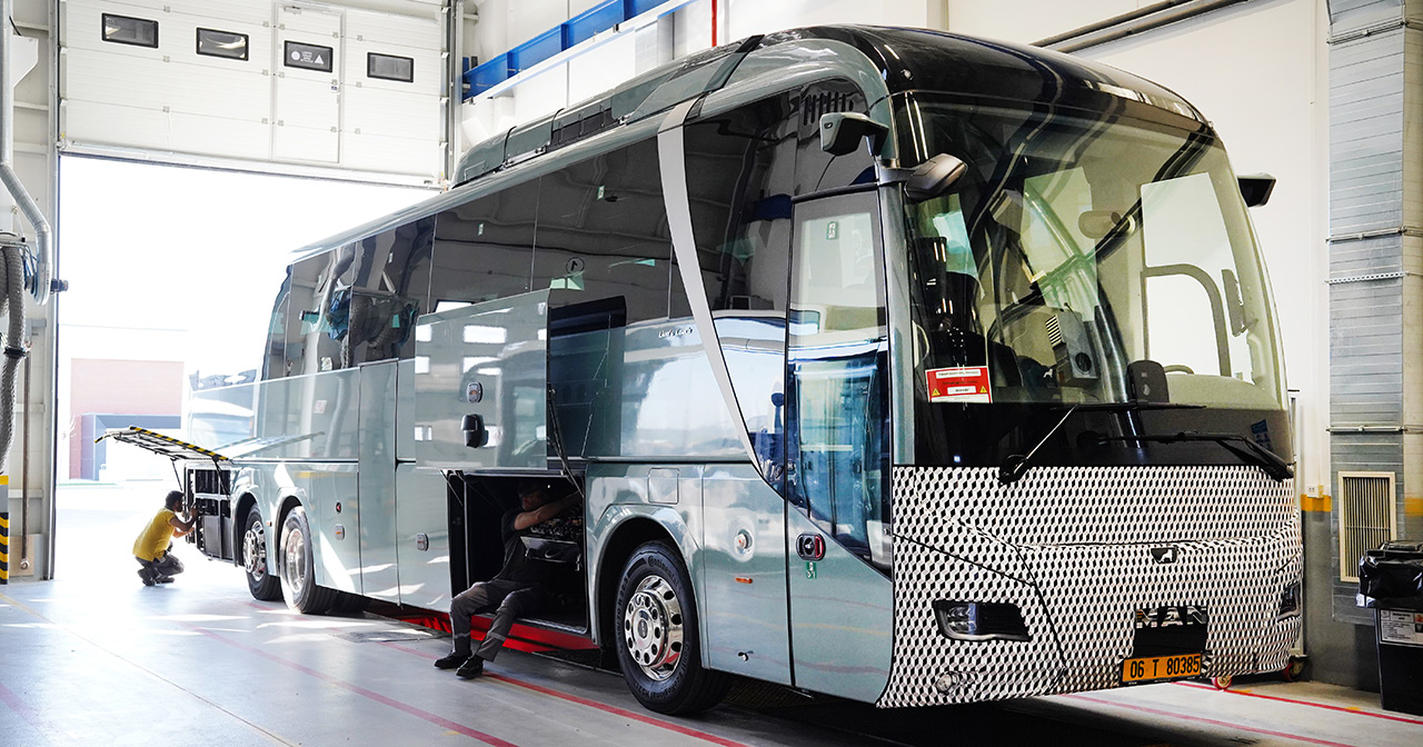 Дизайнерский эскиз электрического автобуса MAN Lion's Coach E