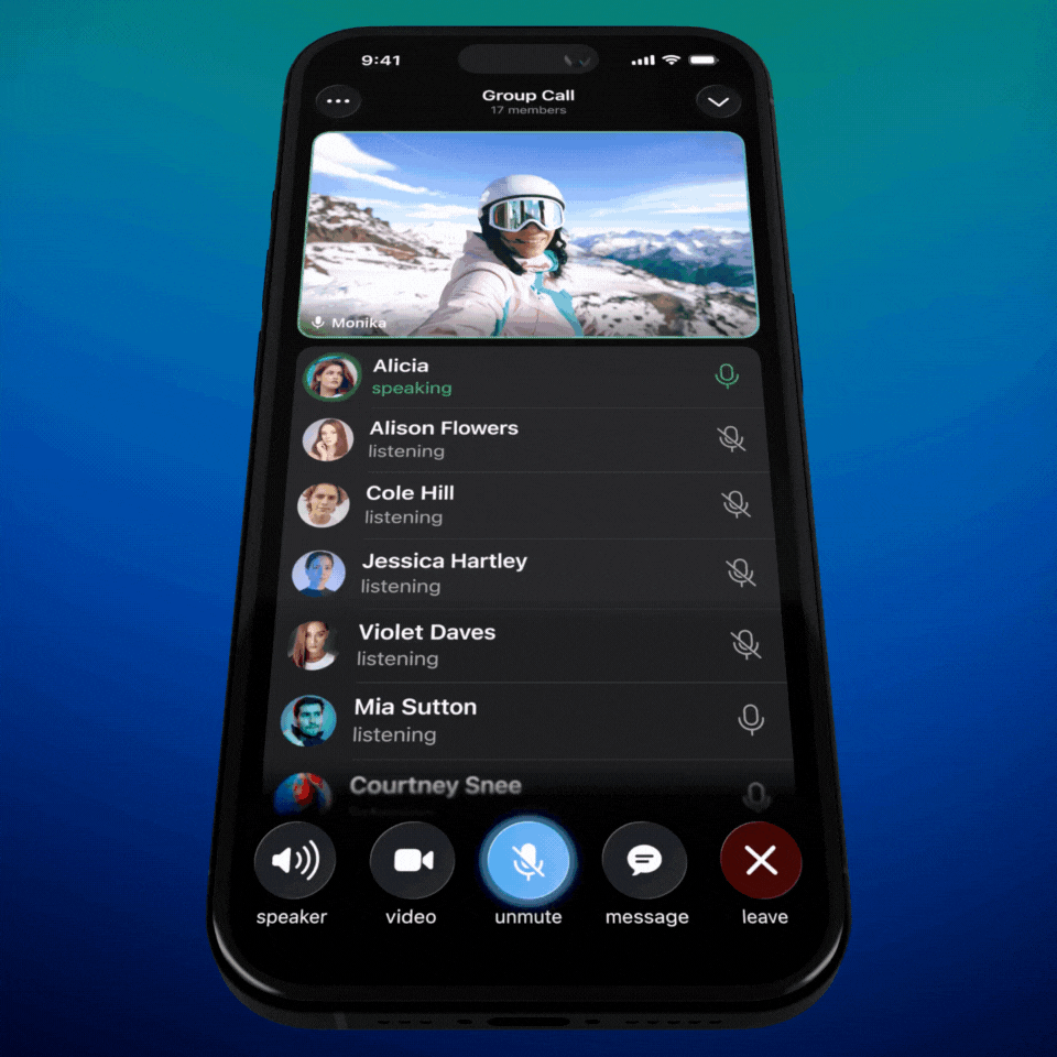 Реакции в видеочате в Telegram