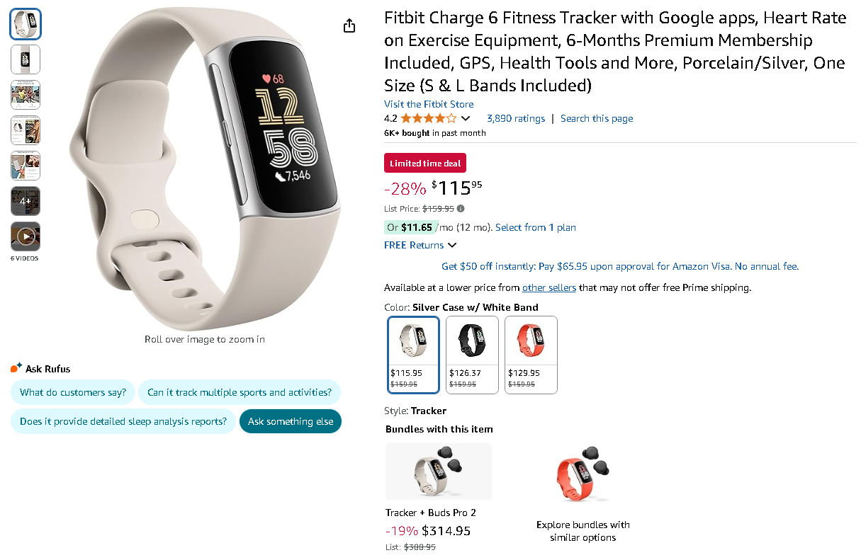 Fitbit Charge 6 fitness tracker Fitbit Charge 6 fitness tracker