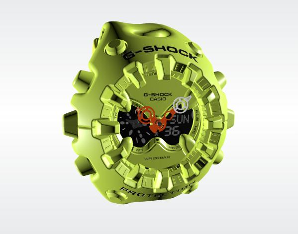 G-Shock GA-V01 in lime green colour