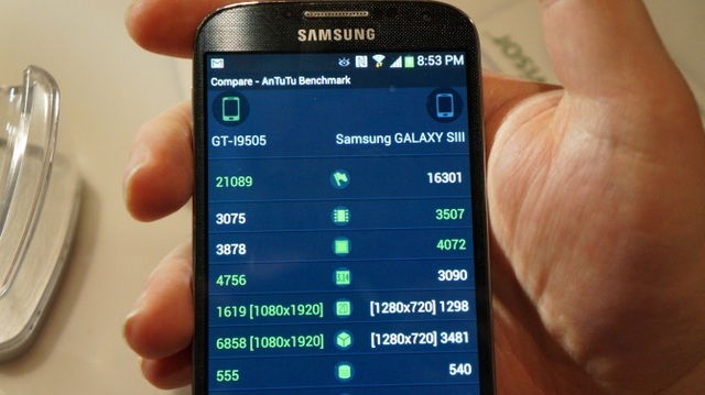 Первые результаты бенчмарков Samsung Galaxy S4: большая мощь и тускловатый экран-3 Первые результаты бенчмарков Samsung Galaxy S4: большая мощь и тускловатый экран-3