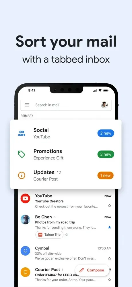 Старий дизайн Gmail для iOS