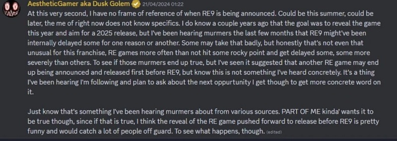 Insider: Resident Evil 9 release may be later than Capcom planned, but fans of the series will not be left without new games-2