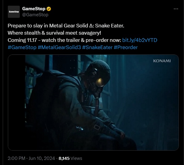 The GameStop retailer has given a release date for Metal Gear Solid Δ: Snake Eater, but it's hard to believe it-2