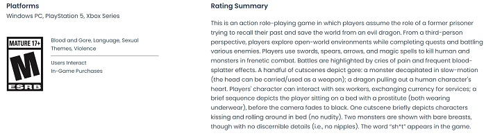 Dragon's Dogma 2 is for adults only! Capcom's new game is rated 17+-2