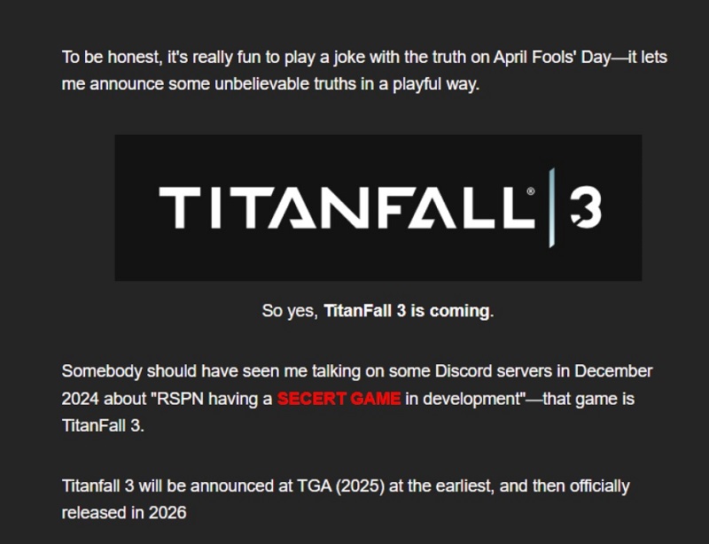 Інсайдерські новини Titanfall 3