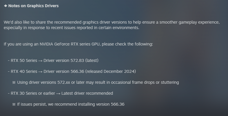 Изображение проблемы с драйвером NVIDIA в игре inZoi