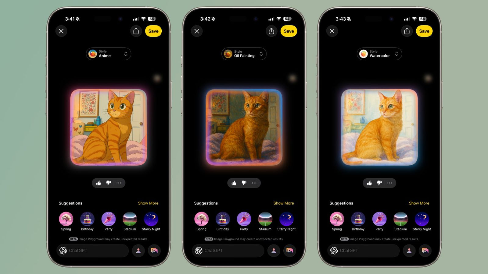 Генерація стилю в Image Playground: комплект 1
