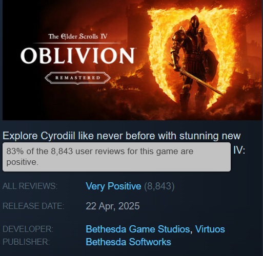 Скріншот із ремастера The Elder Scrolls IV: Oblivion