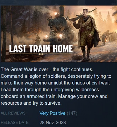 Les critiques et les joueurs ont accueilli chaleureusement la stratégie "Last Train Home" : le jeu bénéficie d'excellentes critiques et de scores élevés.-6
