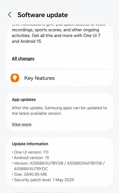 One UI 7 update for Samsung smartphones