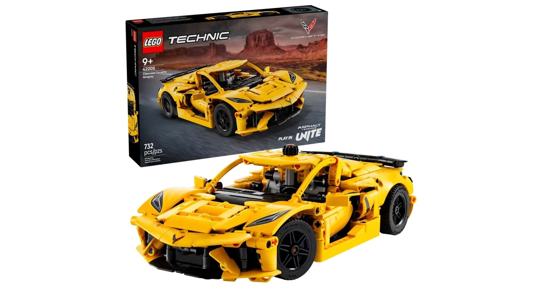 Передня частина моделі Lego Technic Corvette Corvette Stingray C8