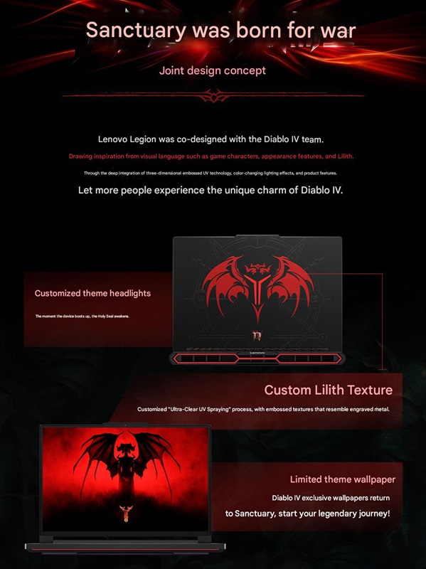 Lenovo Legion Y9000P Diablo IV Edition - розгорнутий вигляд