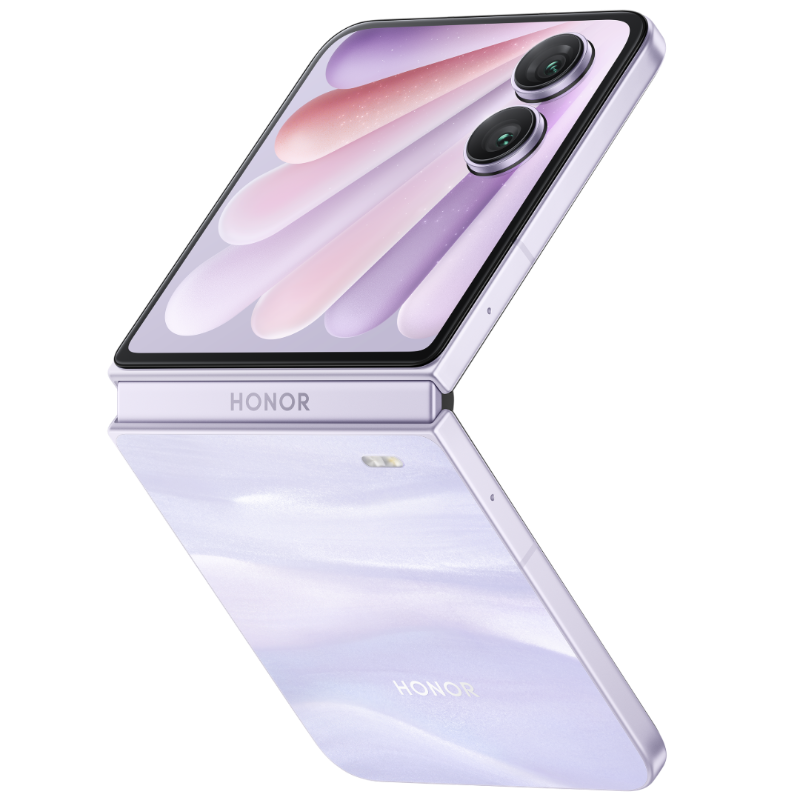 Design of the Honor Magic V Flip 2 smartphone in lavender colour