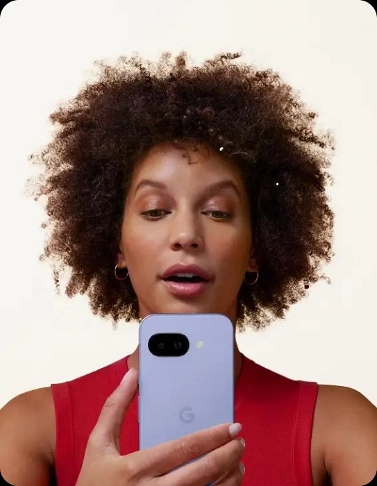 Rendu du Google Pixel 9a en couleur Peony