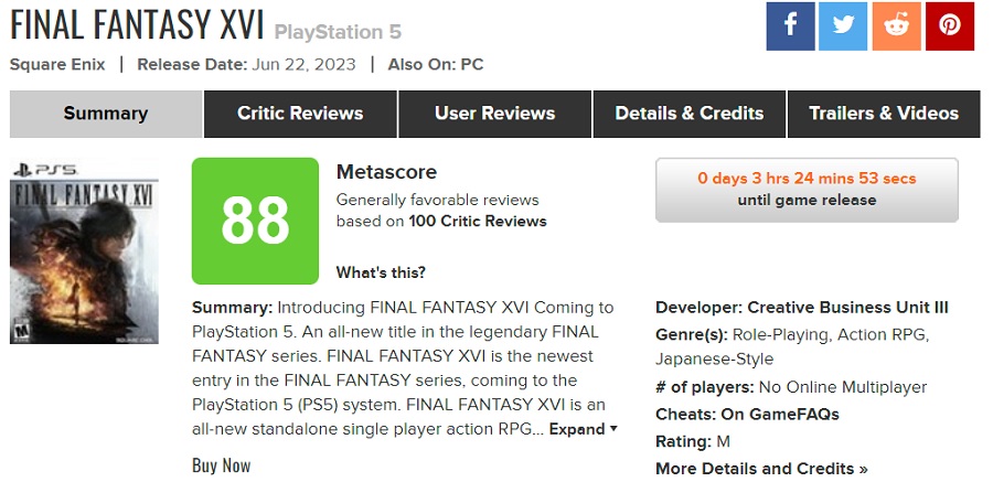 Is it really the best game of the year? Critics have greeted Final Fantasy XVI with rave reviews and called it "an almost perfect game"-2