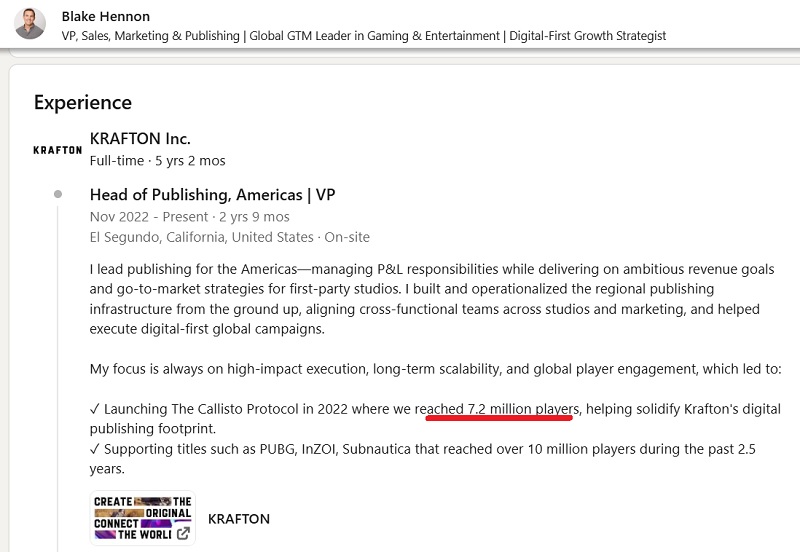 Blake Hennon's page on LinkedIn