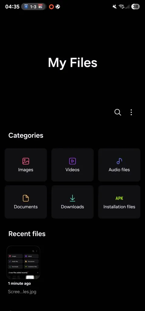 Інтерфейс файлового менеджера One UI 7