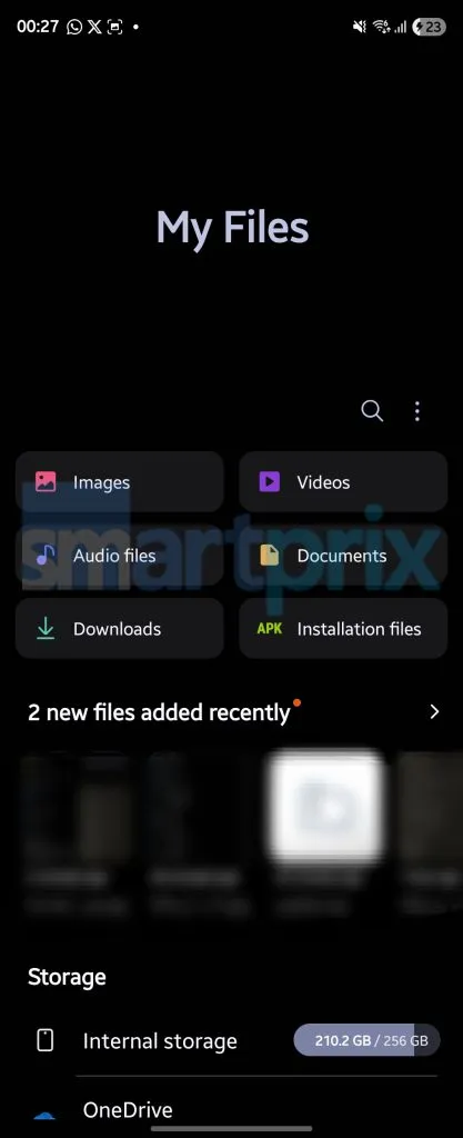 Інтерфейс файлового менеджера One UI 8