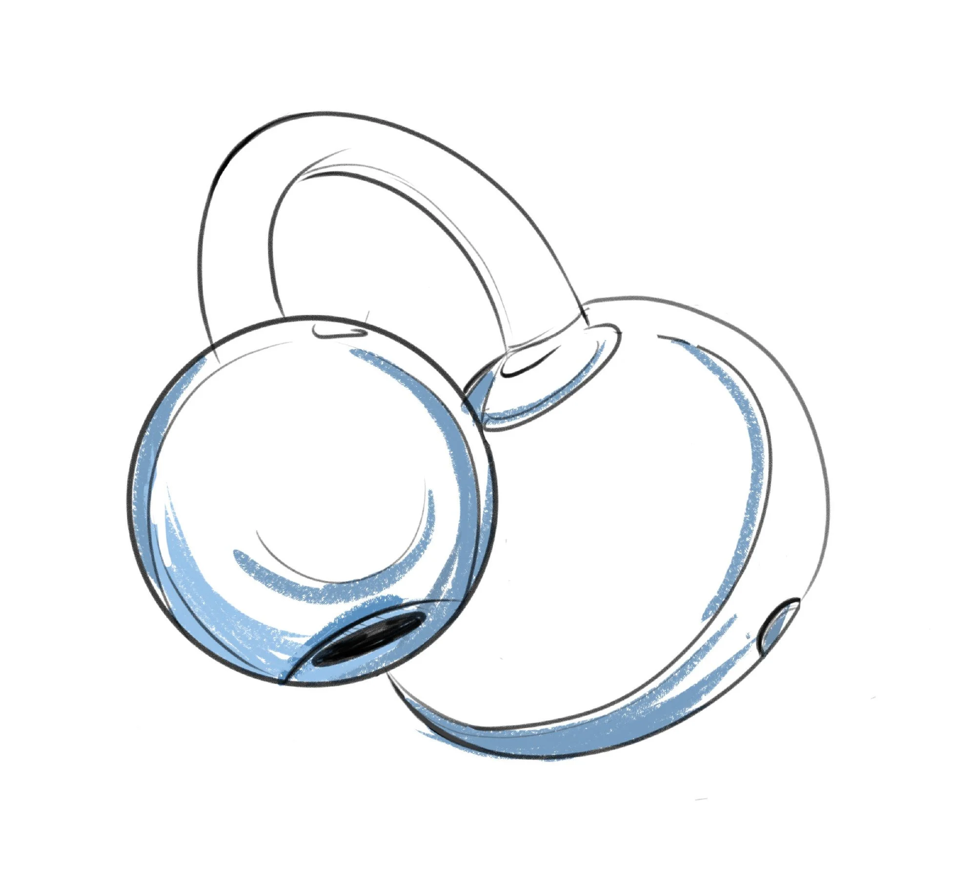 Croquis des écouteurs Oppo Enco Clip