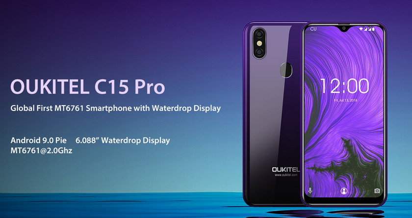 Стильный смартфон OUKITEL C15 Pro с вырезом-капелькой уже близко