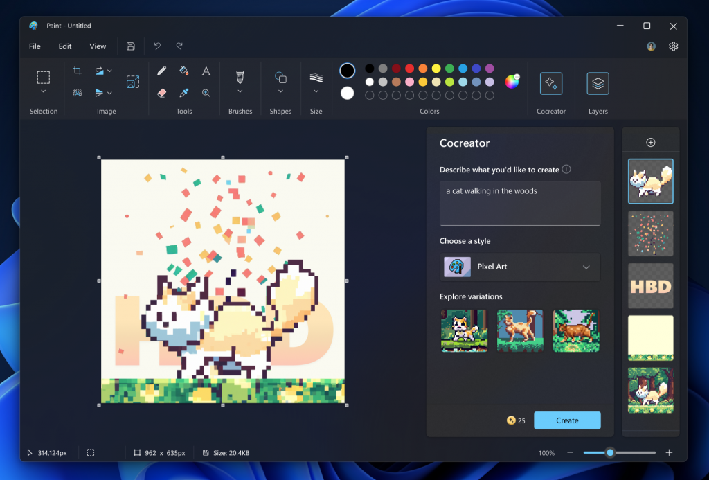 Microsoft тестує генератор зображень на основі DALL-E у Paint для Windows 11-3