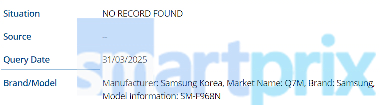 Samsung Q7M SM-F968N Dual Foldable Smartphone