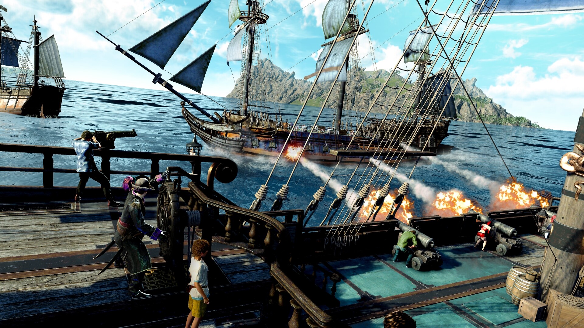 Гра Like a Dragon: Pirate Yakuza in Hawaii - Сцена з морською битвою