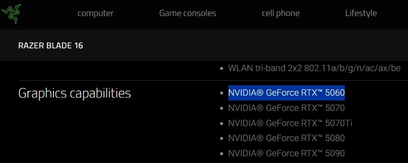 Ноутбук Blade 16 з RTX 5060