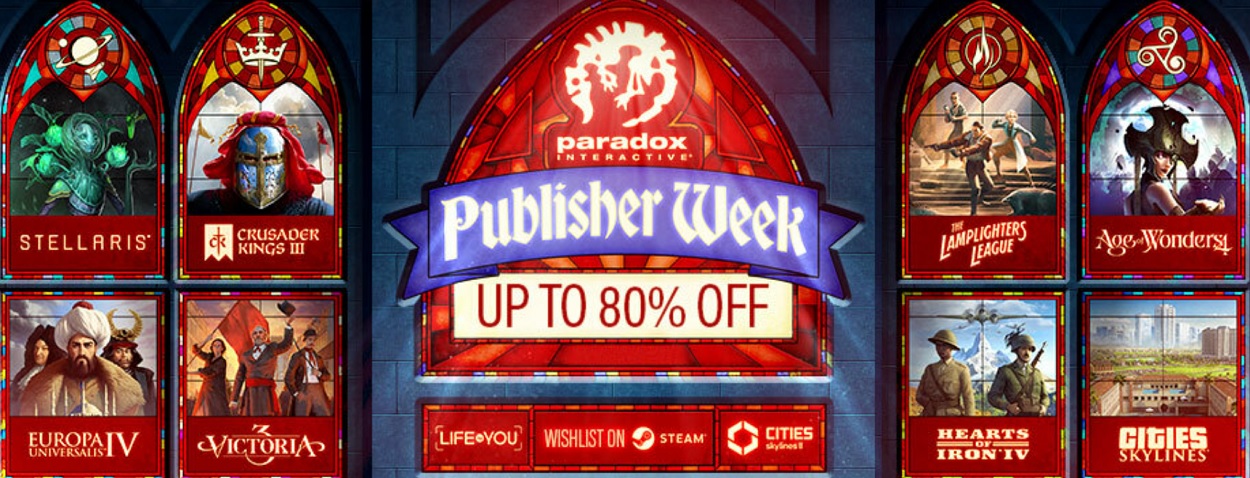 Crusader Kings, Europa Universalis, Stellaris et d'autres jeux de Paradox Interactive disponibles avec des réductions allant jusqu'à 80%.