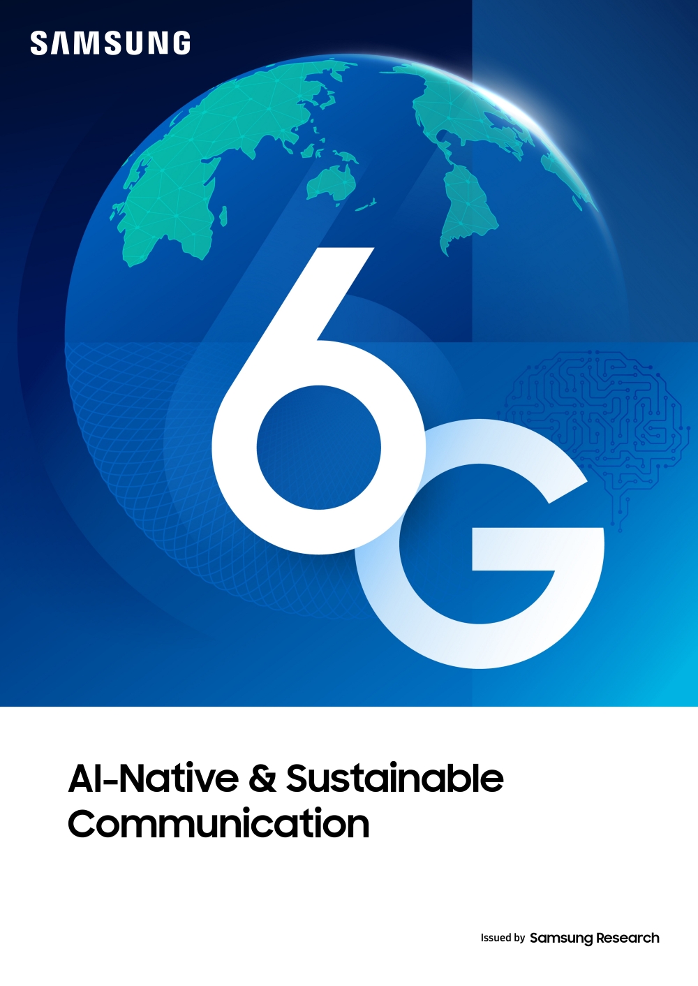 Écran de la présentation de Samsung sur la 6G et l'intelligence artificielle