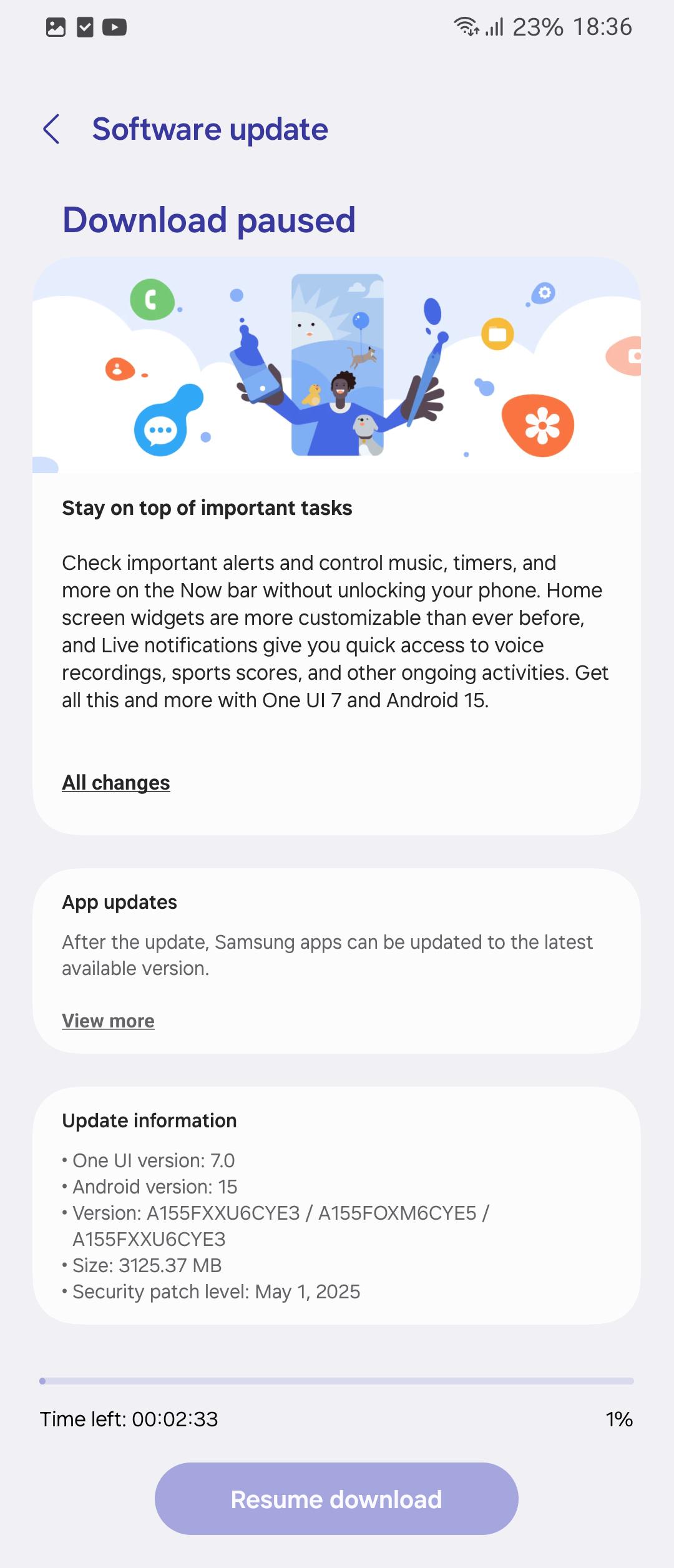 Оновлення One UI 7 для Galaxy A15 в країнах Європи та Кавказу