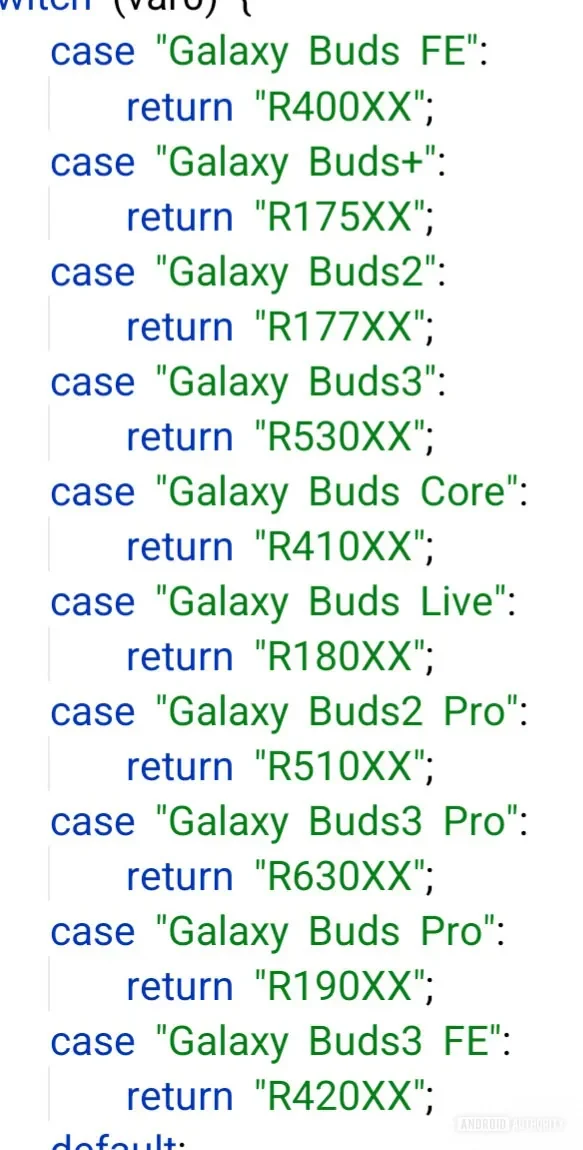 Code for the new Galaxy Buds headphones series
