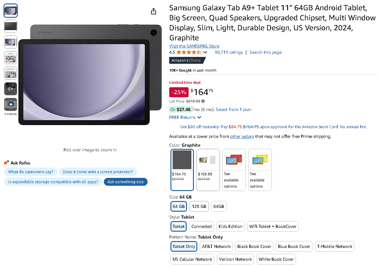 Galaxy Tab A9+ Screenshot of the Galaxy Tab A9+
