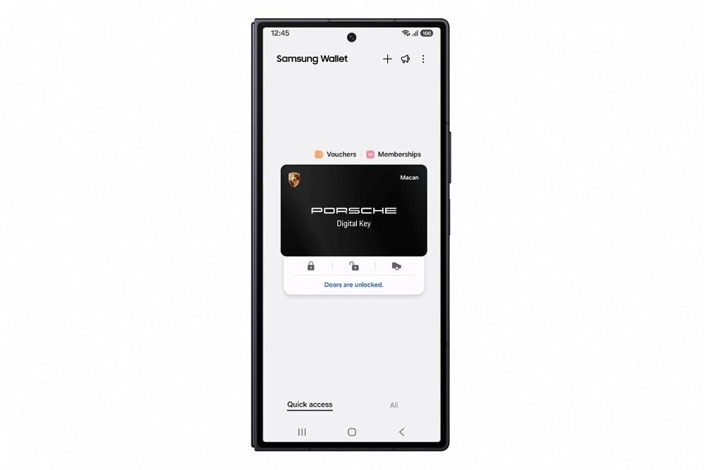 Samsung Wallet з функцією цифрового ключа для Porsche