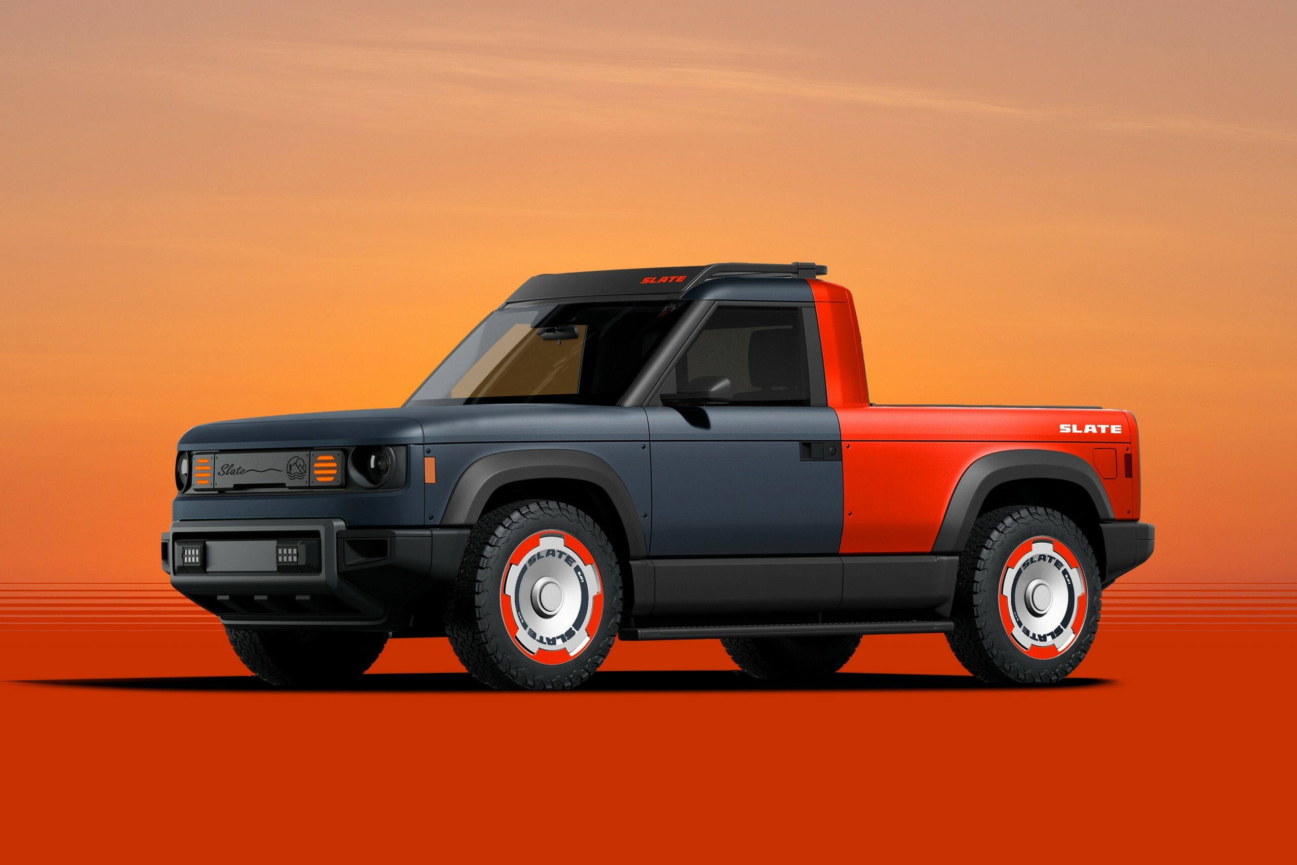 Pickup électrique Slate avec vue arrière