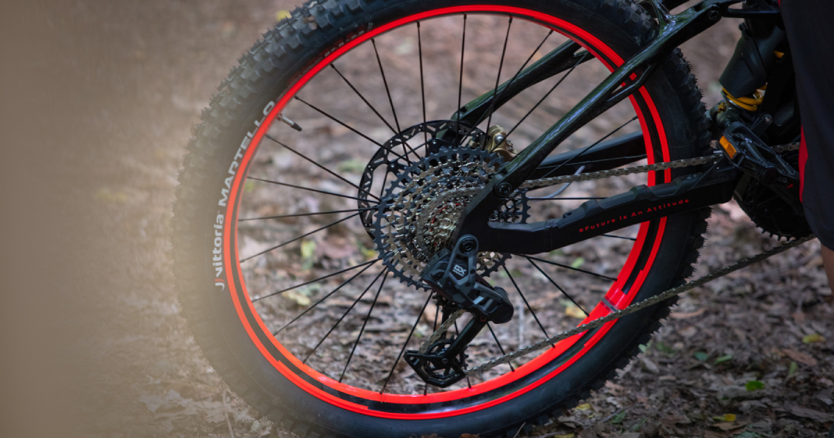 Крупный план на электровелосипед Audi eMTB 2.0