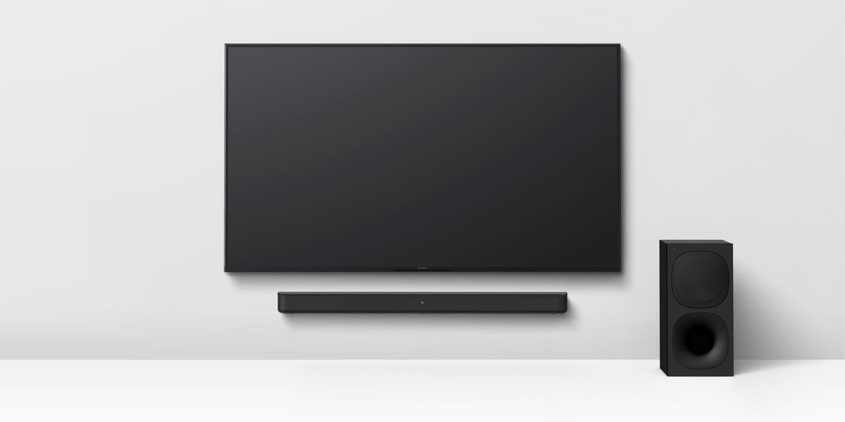 Рендер саундбара Sony HT-S400 вместе с телевизором. Иллюстрация: Sony