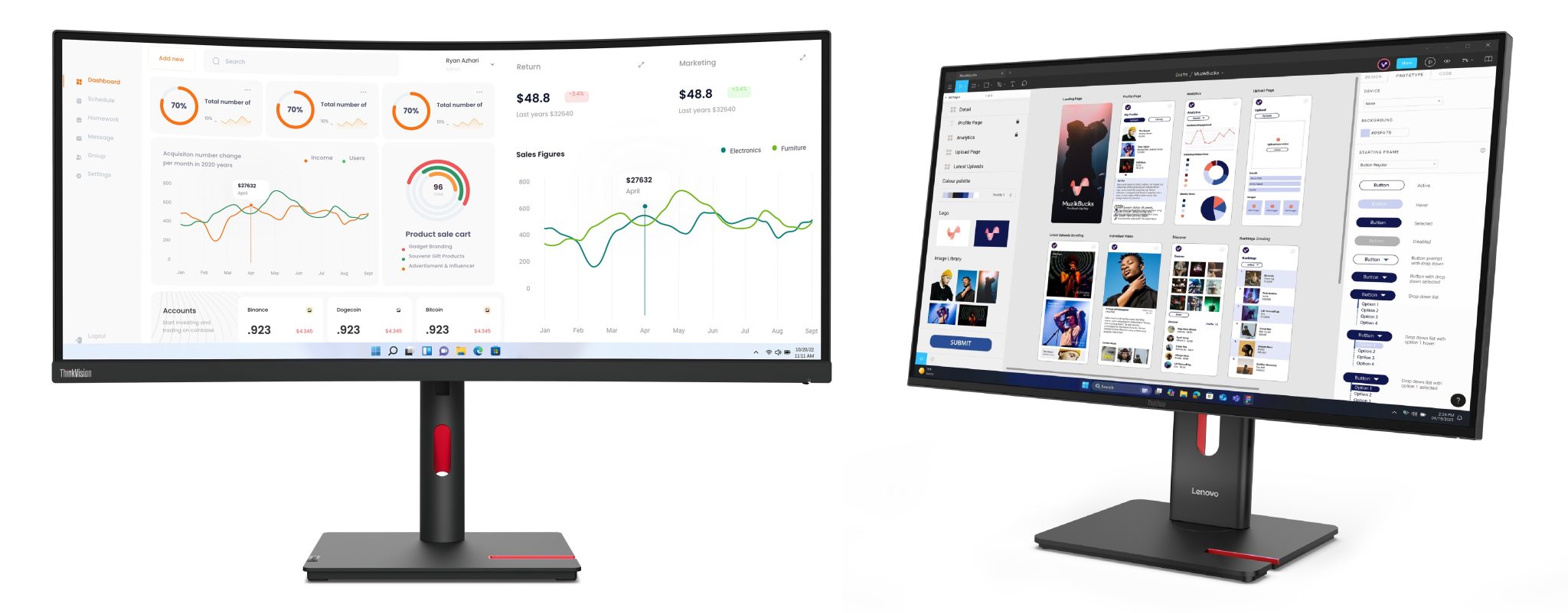 Lenovo ThinkVision T Series Gen 40. Illustration: Lenovo