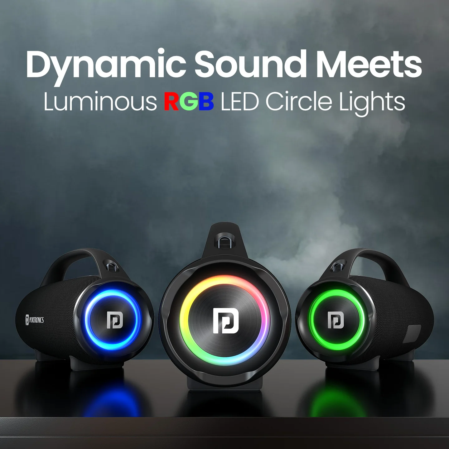 Thunder 2.0 Portable Speaker with RGB Light for Parties