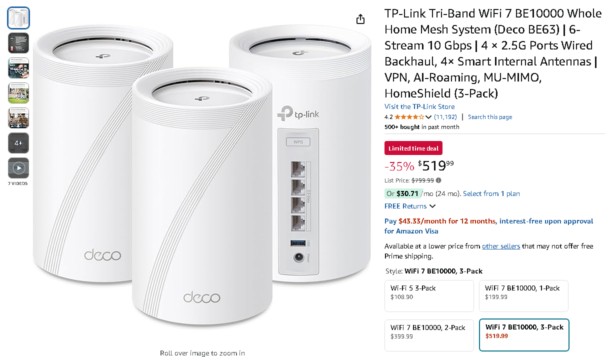 Screenshot of the TP-Link Deco BE63