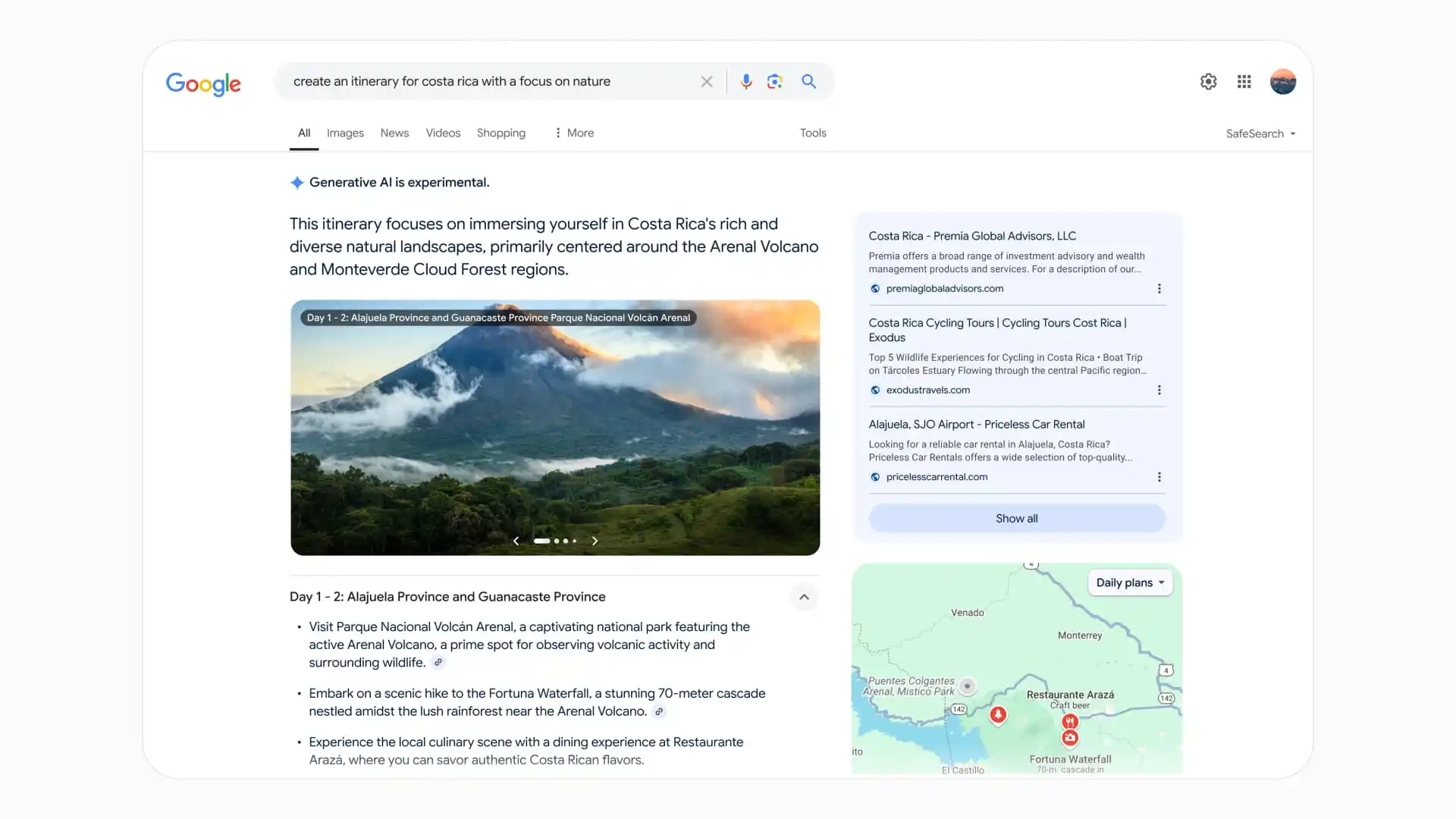 Travel ideas with AI reviews