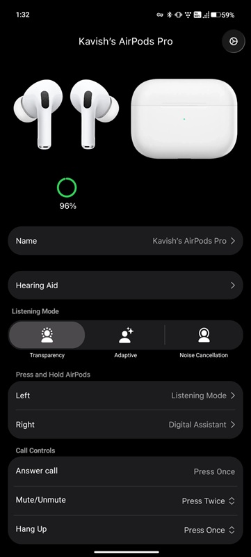 Transparency mode in LibrePods