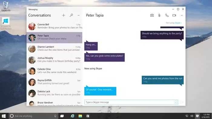 Windows 10 месенджер з Skype