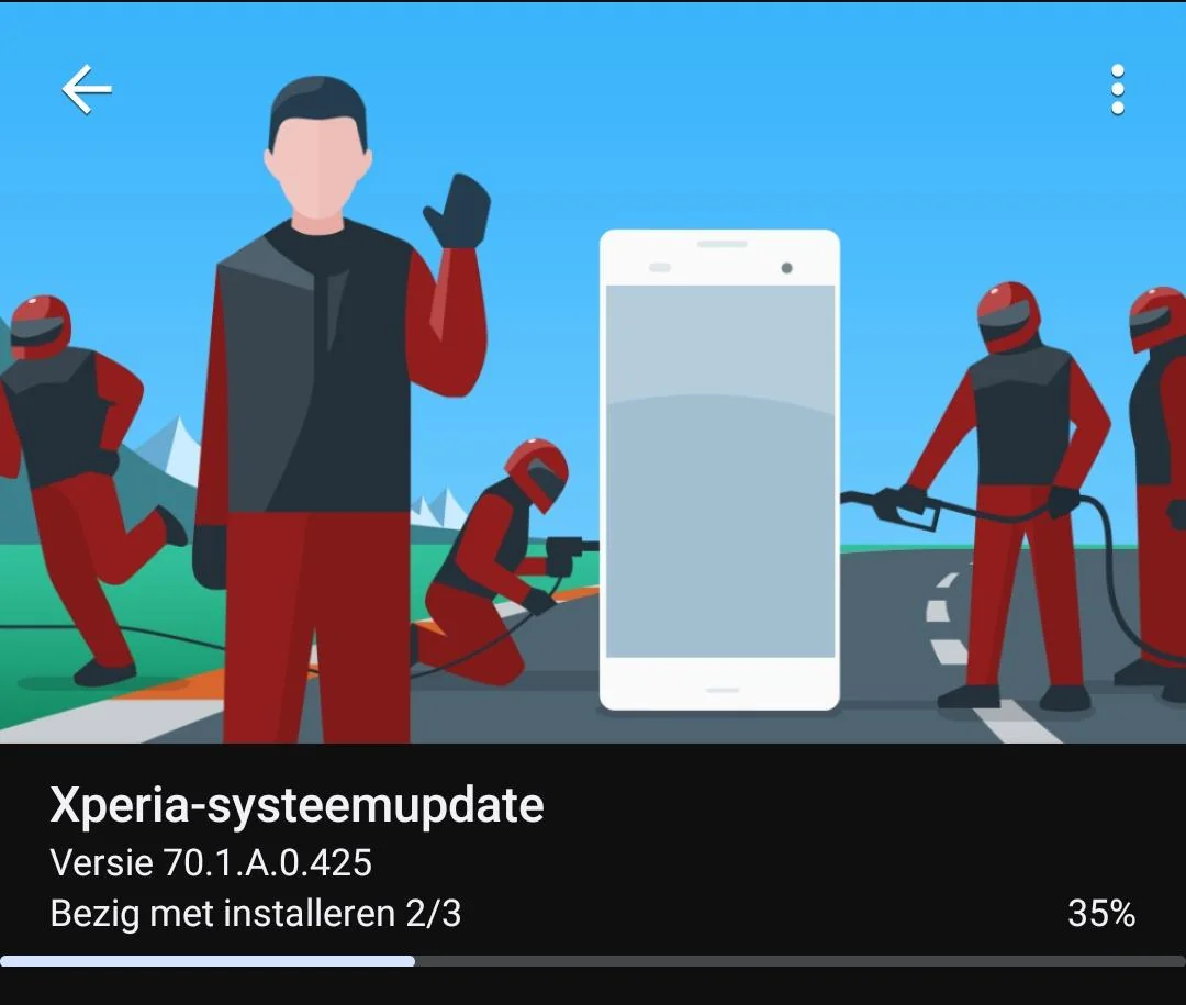 Повідомлення про оновлення до Android 15 на смартфоні Xperia 10 VI
