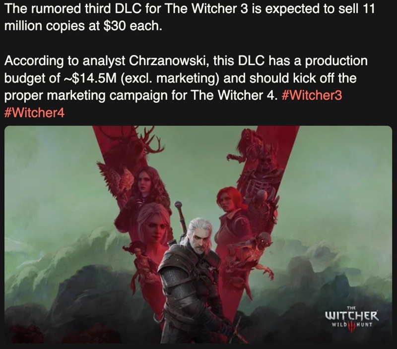 Відомість про третє DLC для The Witcher 3 від CD Projekt Red